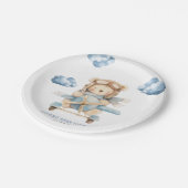 Boy Teddy Bear Baby shower Papieren Bordje (Gekanteld)