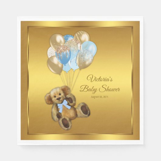 Boy Teddy Bear Baby shower servetten (Voorkant)