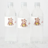 Boy Teddy Bear Baby shower Waterflesetiket Waterfles Etiket (Flessen)