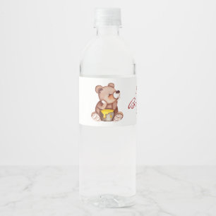 Boy Teddy Bear Baby shower Waterflesetiket Waterfles Etiket