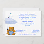 Boy Teddy Bear Baby Sprinkle Shower Uitnodiging (Voorkant)