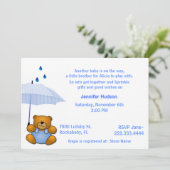 Boy Teddy Bear Baby Sprinkle Shower Uitnodiging (Staand voorkant)