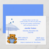Boy Teddy Bear Baby Sprinkle Shower Uitnodiging (Voorkant / Achterkant)