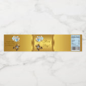 Boy Teddy Bear Balloon Baby shower Waterfles Etiket (Enkel label)