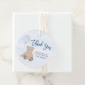 Boy Teddy Bear Blue Balloon Baby shower Dank u Bedankjes Labels (In situ)