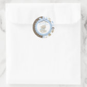 Boy Teddy Bear Dank je Ronde Sticker (Tas)