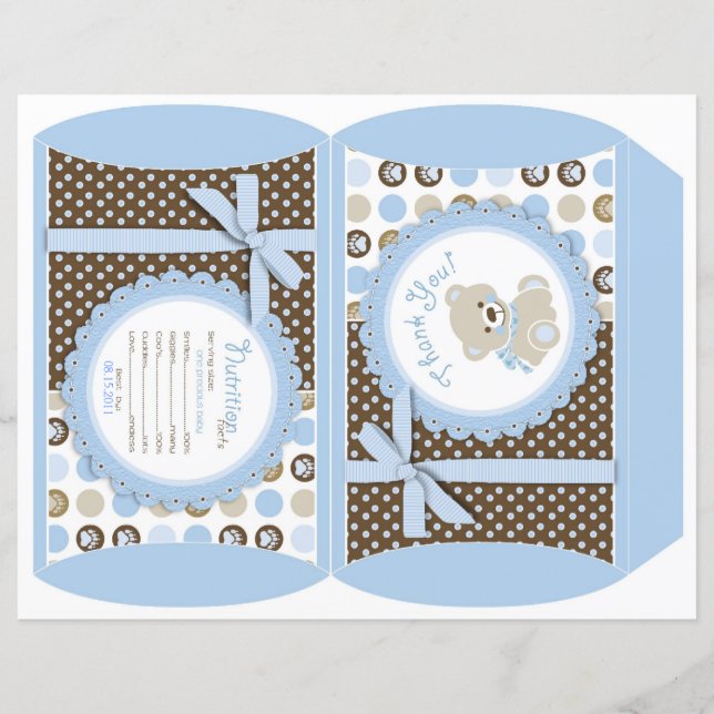 Boy Teddy Bear Puff Box (Voorkant)