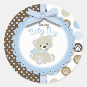 Boy Teddy Bear Ronde Sticker