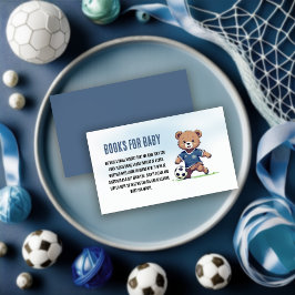 Boy Teddy Bear Voetbal Baby shower Boeken voor Bab Informatiekaartje