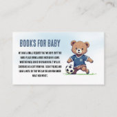 Boy Teddy Bear Voetbal Baby shower Boeken voor Bab Informatiekaartje (Voorkant)