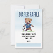 Boy Teddy Bear Voetbal Baby shower Luier Raffle (Voorkant)