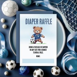 Boy Teddy Bear Voetbal Baby shower Luier Raffle