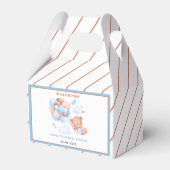 Boy Teddy Bear “We Can Bearly Wait” Baby Shower Bedankdoosjes (Achterkant)