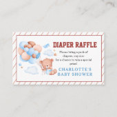 Boy Teddy Bear “We Can Bearly Wait” Baby Shower Informatiekaartje (Voorkant)