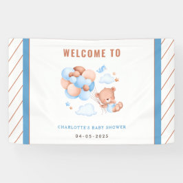 Boy Teddy Bear “We Can Bearly Wait” Baby Shower Spandoek