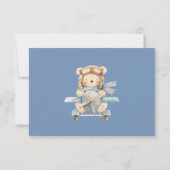 Boy Teddy Bear We kunnen nauwelijks wachten luier  Notitiekaartje (Achterkant)