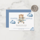 Boy Teddy Bear We kunnen nauwelijks wachten luier  Notitiekaartje (Voorkant / Achterkant in situ)