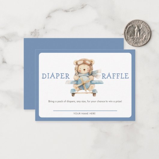 Boy Teddy Bear We kunnen nauwelijks wachten luier  Notitiekaartje (Voorkant / Achterkant in situ)