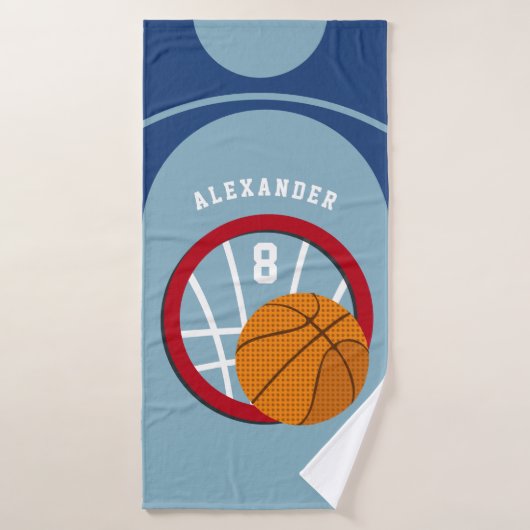 Boy Teen Basketball Court Ball Hoop Sports Champ Badhanddoek (Badhanddoek)