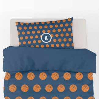 Boy Teen Basketball Sports Blue Athlete Monogram Kussensloop