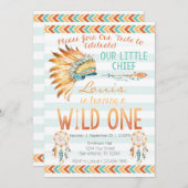 Boy Tirbal Aztec Boho Wild Uitnodiging van één dag (Voorkant / Achterkant)