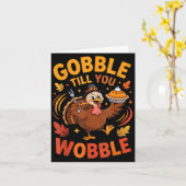 Boy Toddler Gobble Till You Wobble Turkey Funny Th Kaart (Gele Bloem)