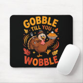 Boy Toddler Gobble Till You Wobble Turkey Funny Th Muismat (Met muis)