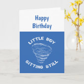 Boy Tornado Birthday Card Kaart (Gele Bloem)