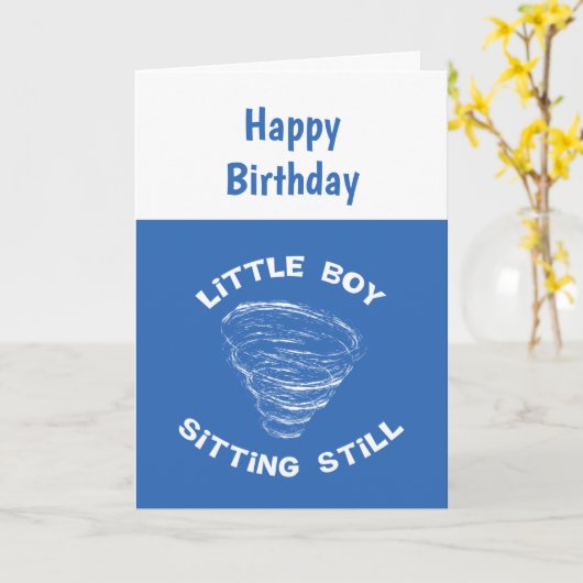 Boy Tornado Birthday Card Kaart (Gele Bloem)