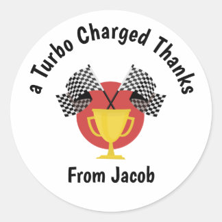 Boy Toy Car Birthday Party Favor  Ronde Sticker