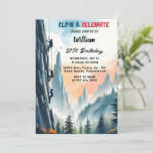 Boy Tree Fun Cliff Rock klimmen 21e verjaardag Kaart (Staand voorkant)