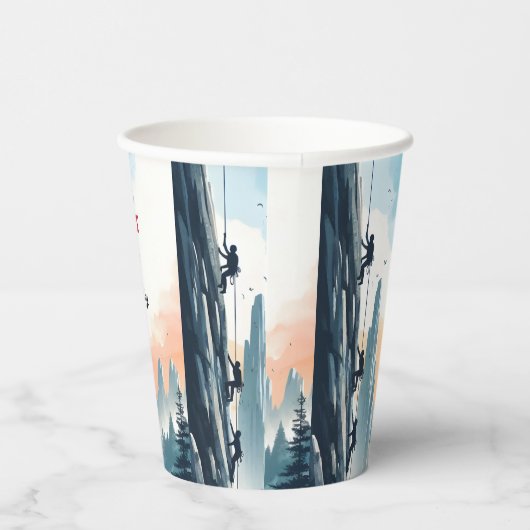 Boy Tree Fun Cliff Rock klimmen 21e verjaardag Papieren Bekers (Rechts)