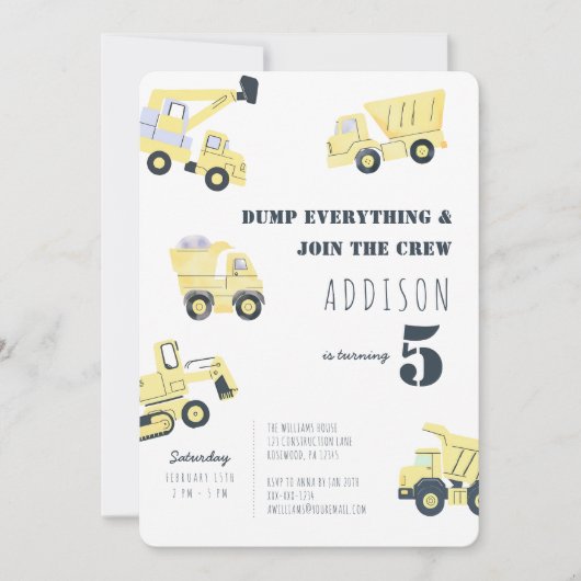 Boy Truck verjaardagsfeestje Kaart (Voorkant)