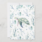 Boy Turtle Baby shower Kaart (Achterkant)