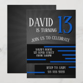 Boy Tween Teen Verjaardag Modern Eenvoudig Blauw Kaart (Voorkant / Achterkant)