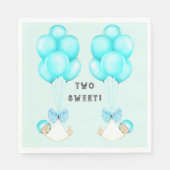 Boy Twins Baby shower ballonnen Servet (Voorkant)