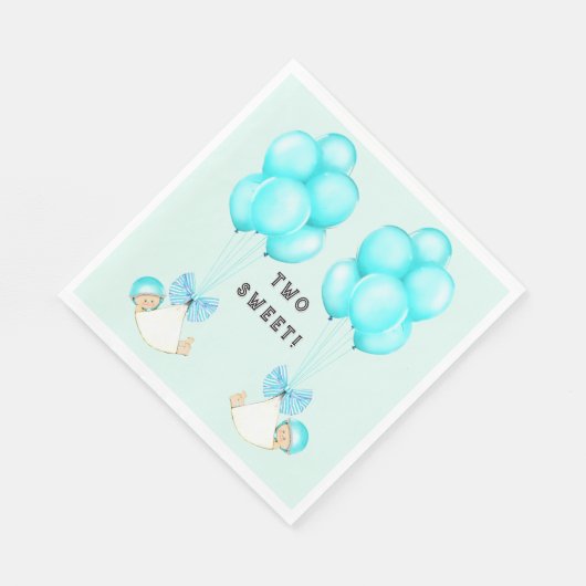 Boy Twins Baby shower ballonnen Servet (Hoek)
