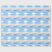 Boy Twins Baby shower Gift Wrapping paper Cadeaupapier (Vlak)