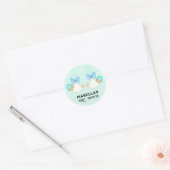 Boy Twins Baby shower Klassieke Ronde Sticker (Envelop)
