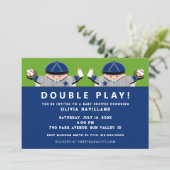 Boy Twins Baseball Baby Shower-uitvindingen Kaart (Staand voorkant)