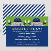 Boy Twins Baseball Baby Shower-uitvindingen Kaart (Voorkant / Achterkant)