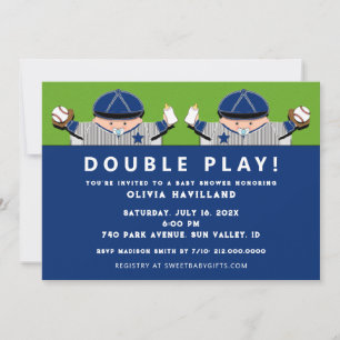 Boy Twins Baseball Baby Shower-uitvindingen Kaart