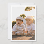 Boy Twins - Beren Party Petten - 1e Verjaardag Fot Kaart (Achterkant)