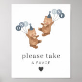 Boy Twins - Beren Party Petten - Verjaardagsgunst  Poster (Voorkant)