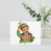 Boy Uncle Sam 4 juli Briefkaart kunst (Staand voorkant)