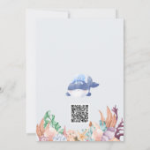 Boy Under the Zee Whale Waterverf Baby shower Kaart (Achterkant)