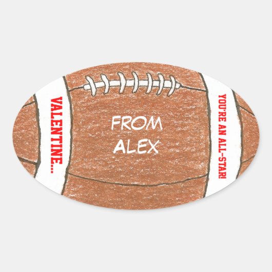 Boy valentijn - football sticker met naam (Voorkant)