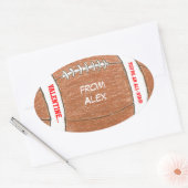 Boy valentijn - football sticker met naam (Envelop)