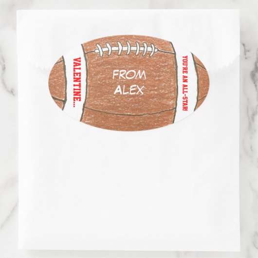 Boy valentijn - football sticker met naam (Tas)