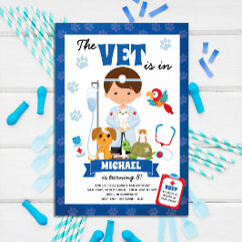 Boy Vet Birthday Party Invitation Kaart